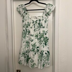 Abercrombie & Fitch White and Green Floral Mini dress